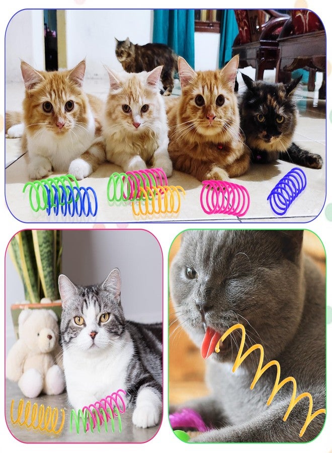 mekueeex 300 Pcs Cat Spring Toy Cat Spiral Toys Interactive for Indoor Colorful Plastic Springs Coil for Kitten Hunting Swatting Biting - Image 5